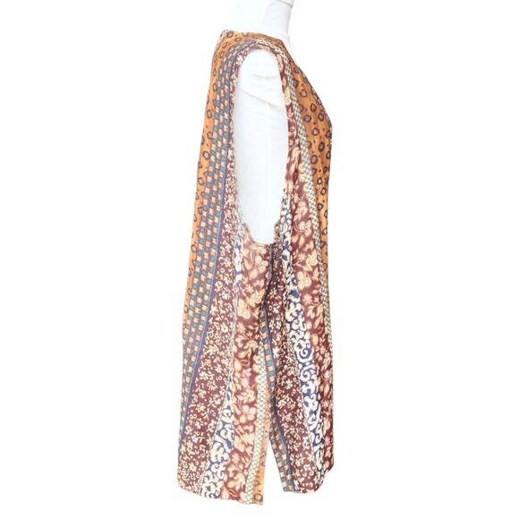 Chelsea Jones Orange & Brown Sleeveless Button-Down Tank – Size 24W - Picture 4 of 9